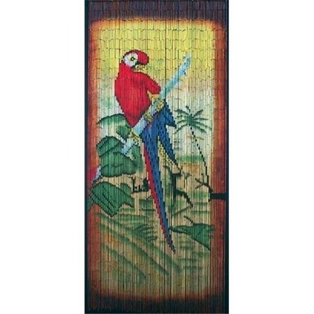 BAMBOO54 Bamboo54 5251 Parrot Scene Curtain - Natural Bamboo 5251